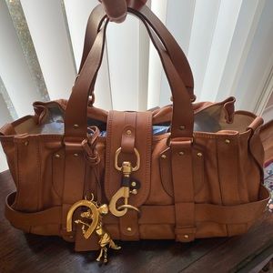 CHLOÉ Kerala Equestrian Satchel Brown Tan Leather With Horse Charms